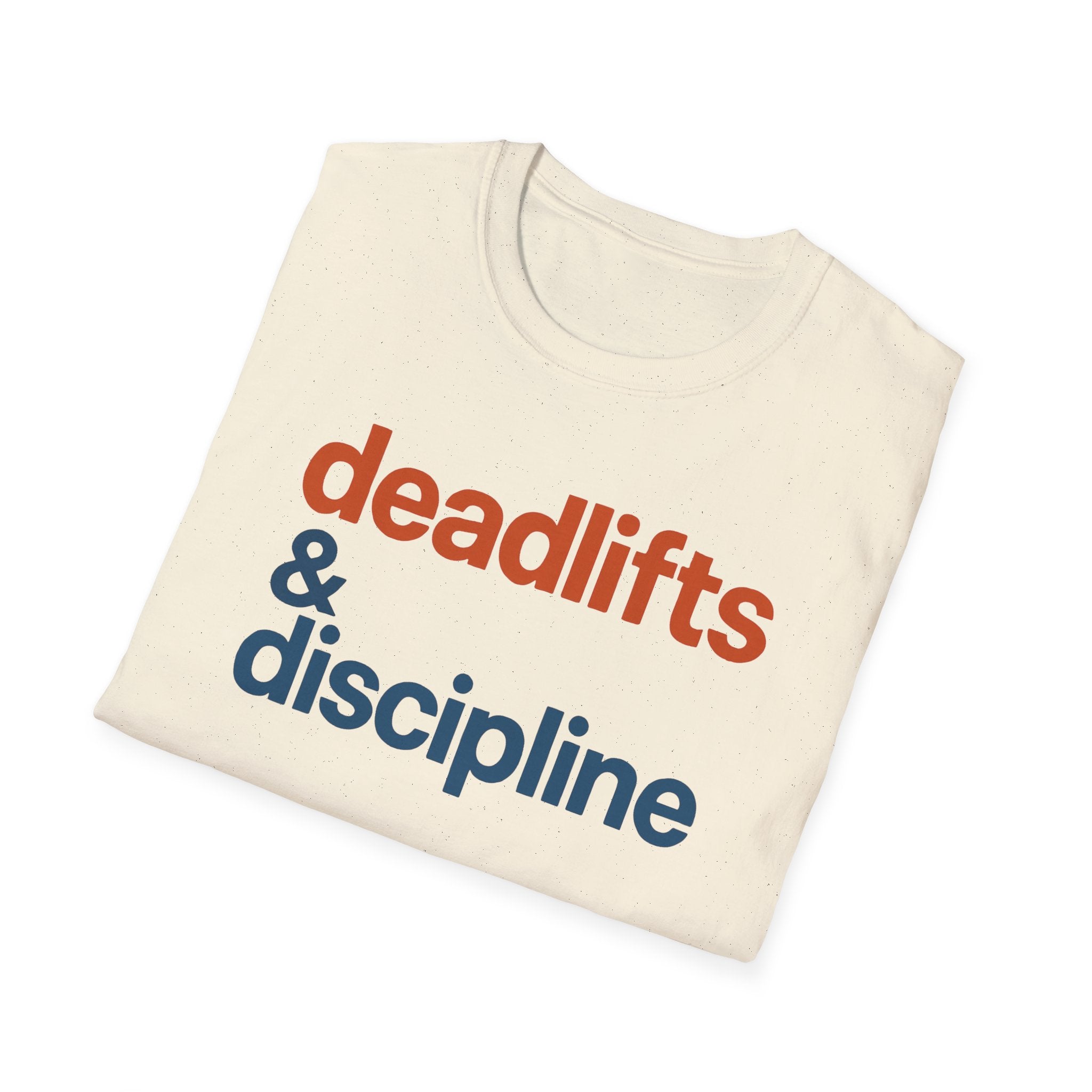 Deadlifts & Discipline – Bold Gym Typography T-Shirt