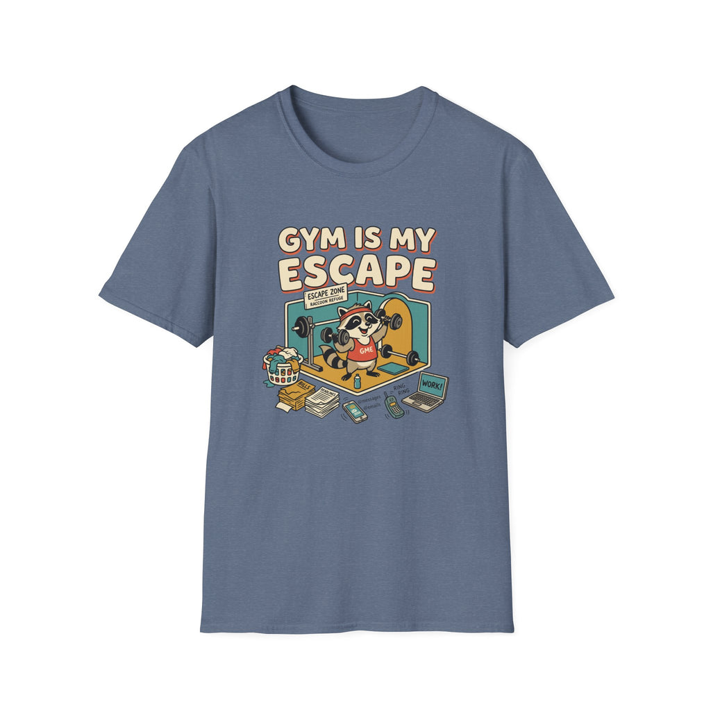 Gym is my escape - Racoon humorous T-Shirt