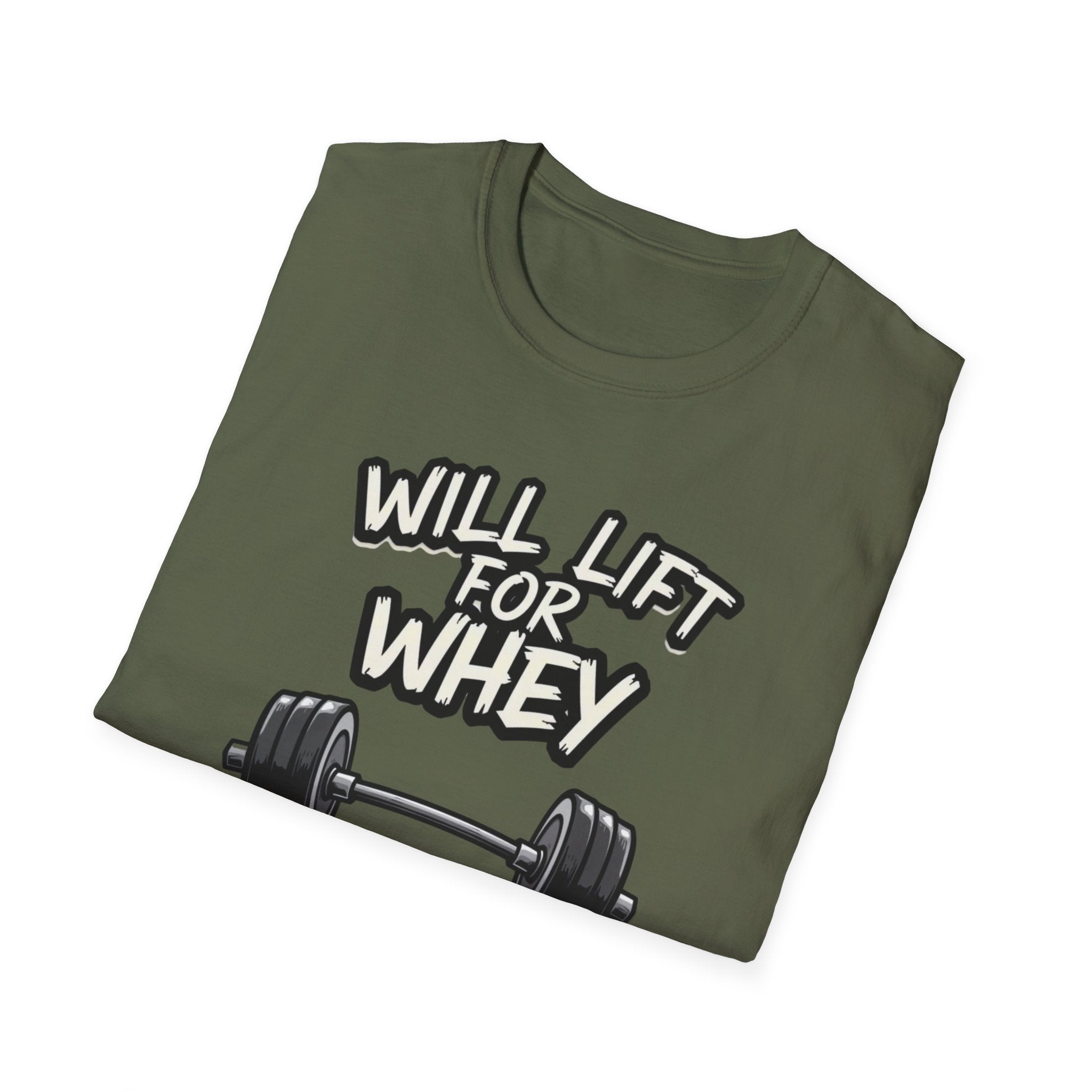 Will Lift for Whey – Monochrome Barbell Edition T-Shirt