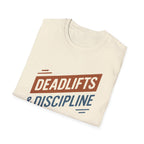 Deadlifts & Discipline – Dynamic Duo-Tone Banner T-Shirt
