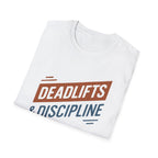 Deadlifts & Discipline – Dynamic Duo-Tone Banner T-Shirt