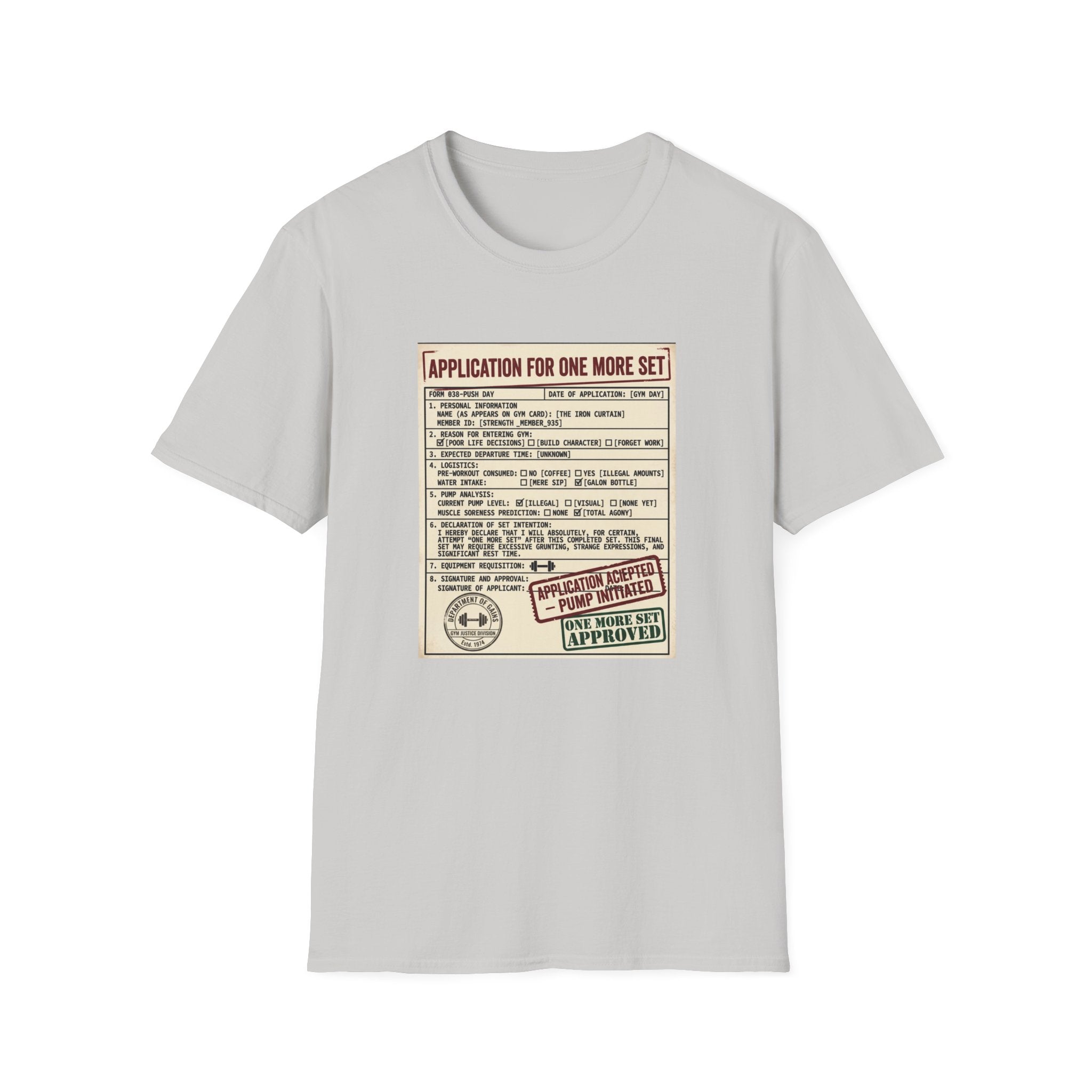 Application for one more set -  Push day T-Shirt