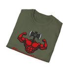Flexecutioner – Muscular Axe Warrior Emblem T-Shirt