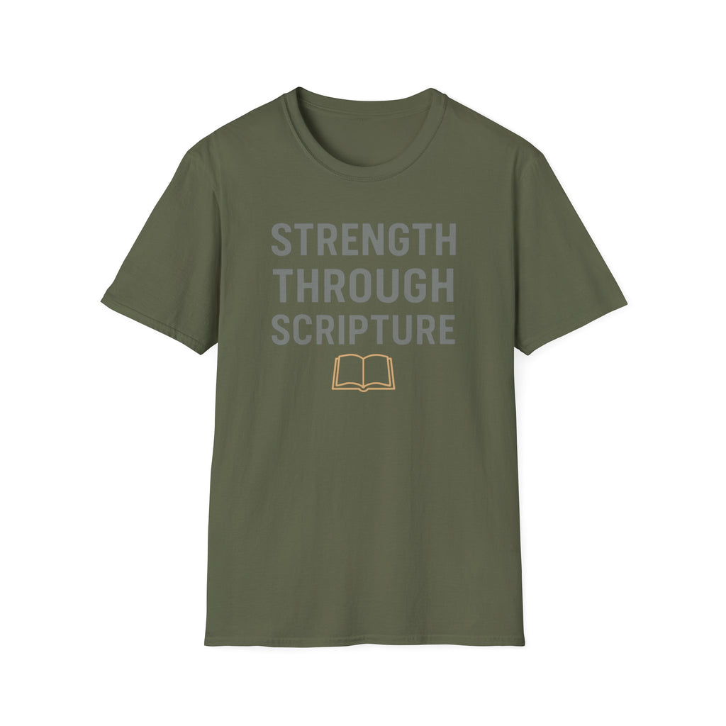 Strength Through Scripture – Bold Faith & Fitness Statement Tshirt