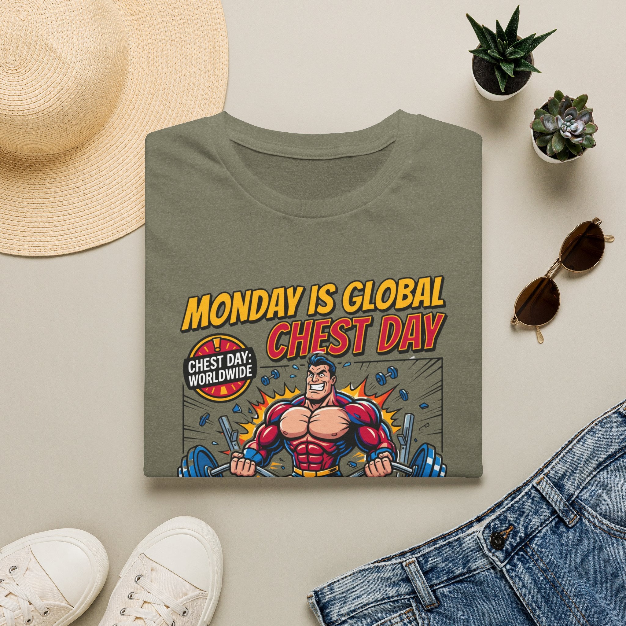 Monday is Global chest day - Comic T-Shirt