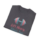 Lift Heavy, Stress Less – Barbell Bliss Edition T-Shirt
