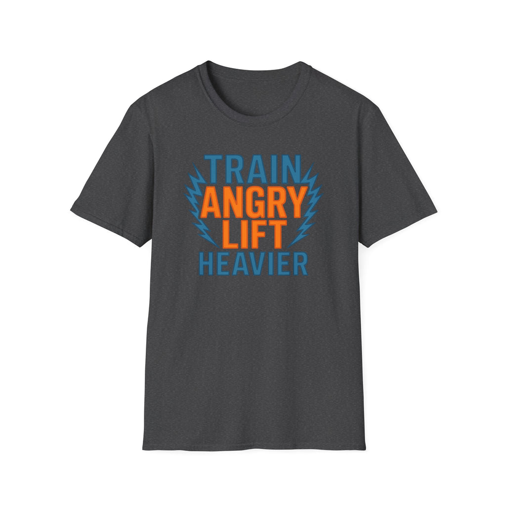 Train Angry, Lift Heavier typo T-Shirt