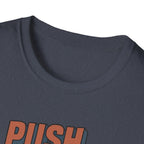 Push Limits. Pull Greatness. — Vertical Retro Stack Edition T-Shirt