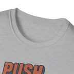 Push Limits. Pull Greatness. — Vertical Retro Stack Edition T-Shirt