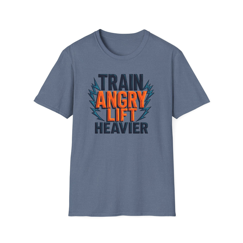 Train Angry, Lift Heavier typo T-Shirt