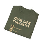 Gym Life Checklist – Satirical Edition T-Shirt
