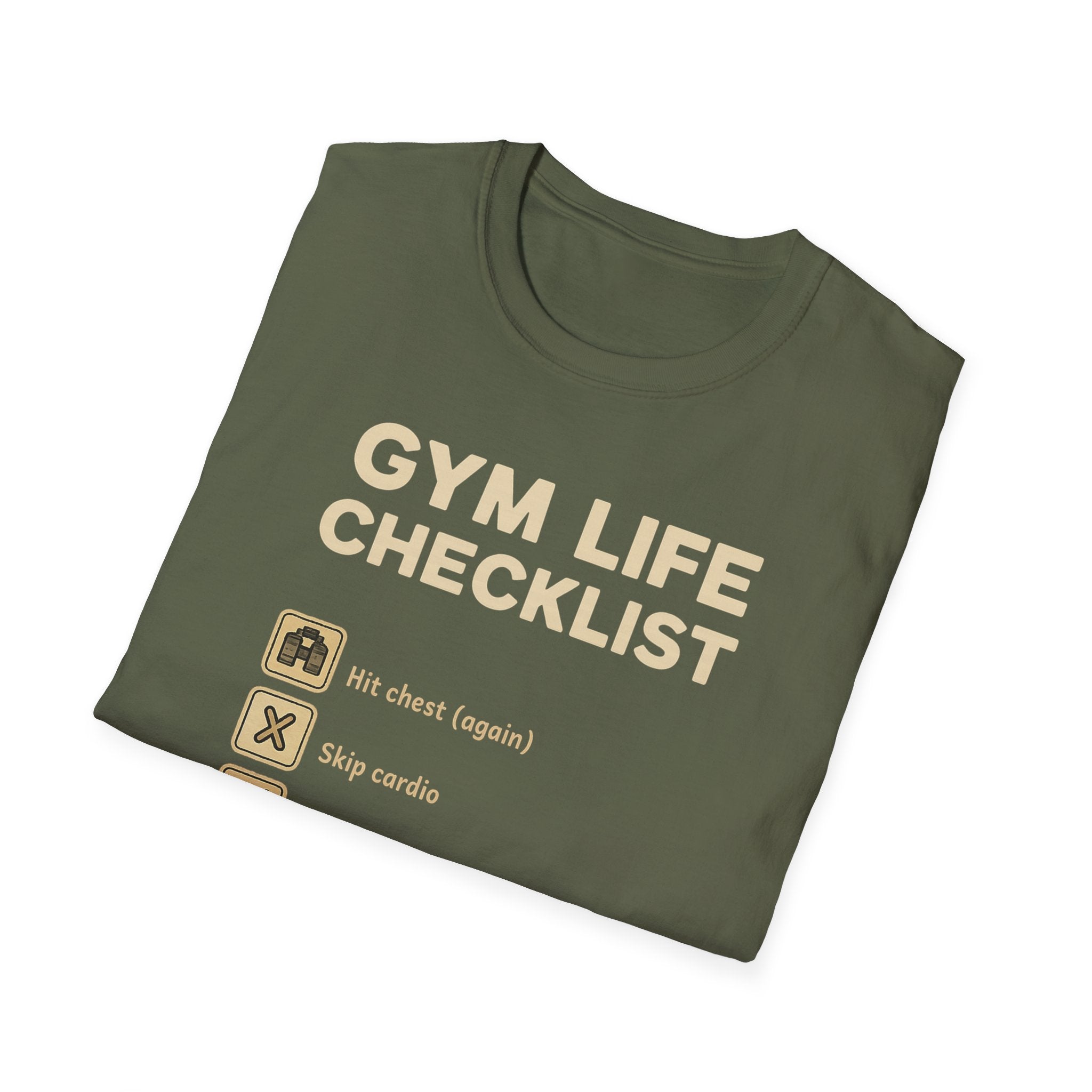 Gym Life Checklist – Satirical Edition T-Shirt