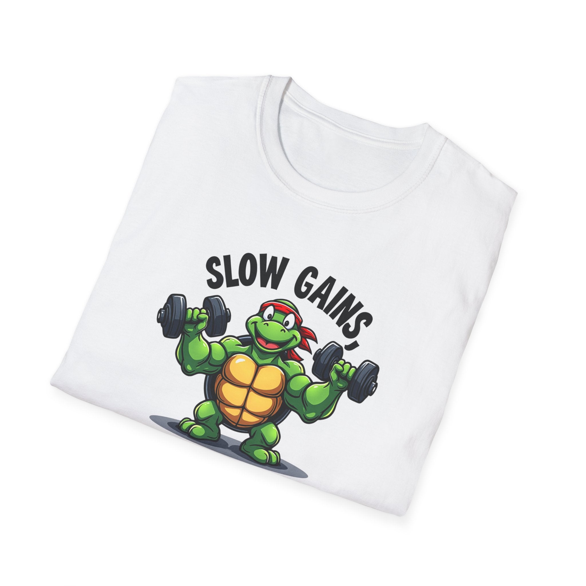 Slow Gains, Big Results – Turtle Power Edition T-Shirt