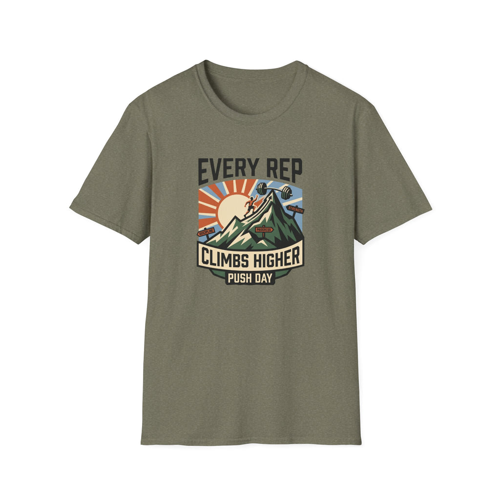 Every rep climbs higher - Push day T-Shirt