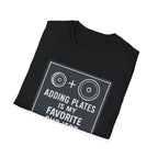 Adding Plates Is My Favorite Subject – Minimal Chalkboard Stylen Tshirt