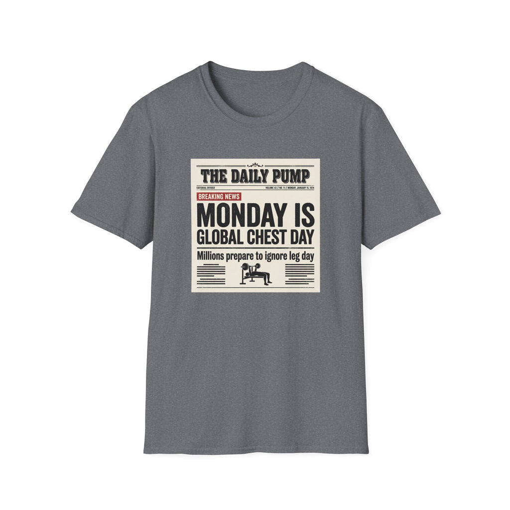 Monday is Global chest day - News style T-Shirt