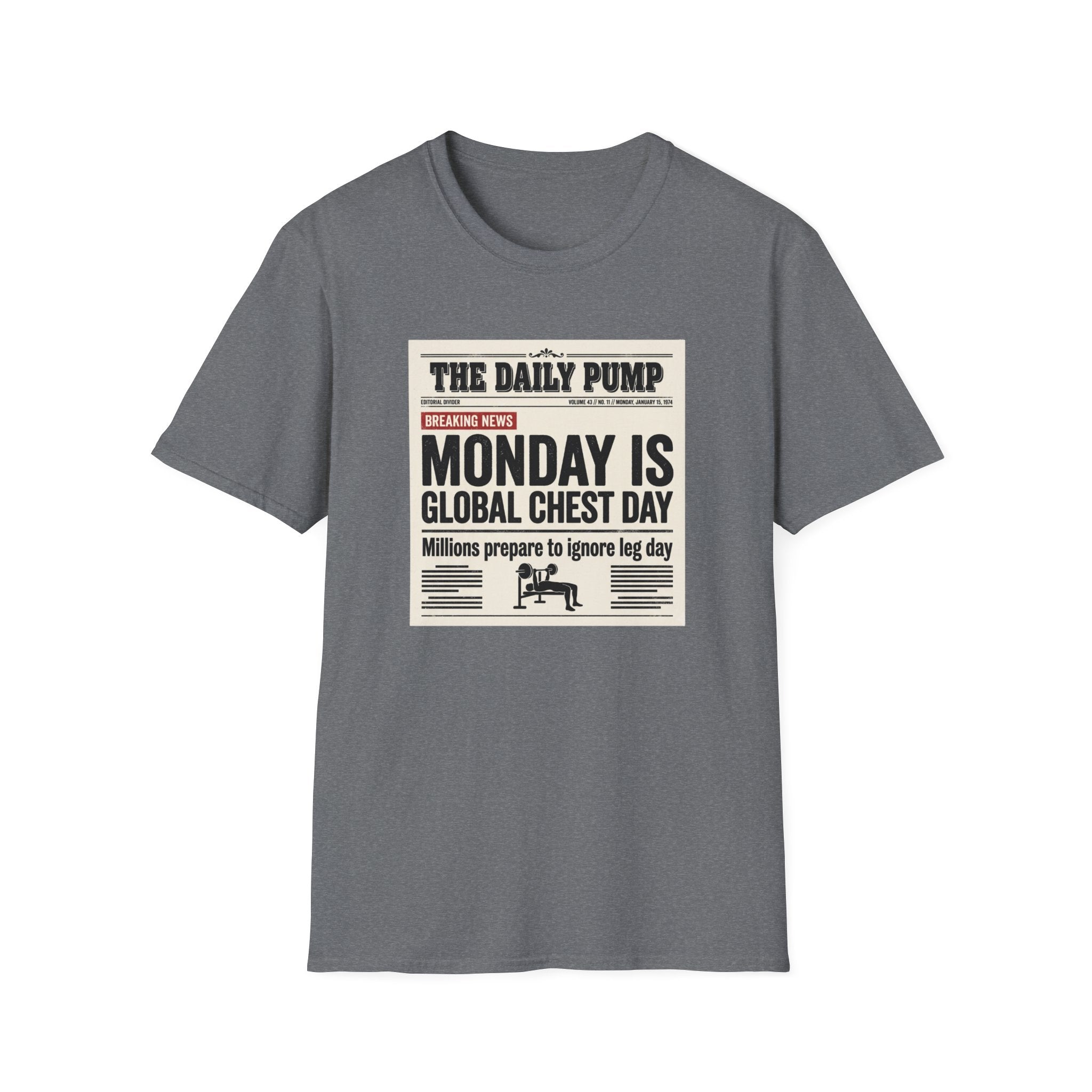Monday is Global chest day - News style T-Shirt