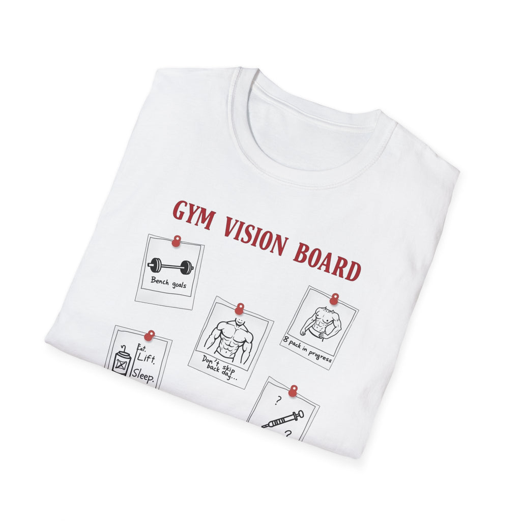 Gym Vision Board – Gains with a Side of Sarcasm T-Shirt