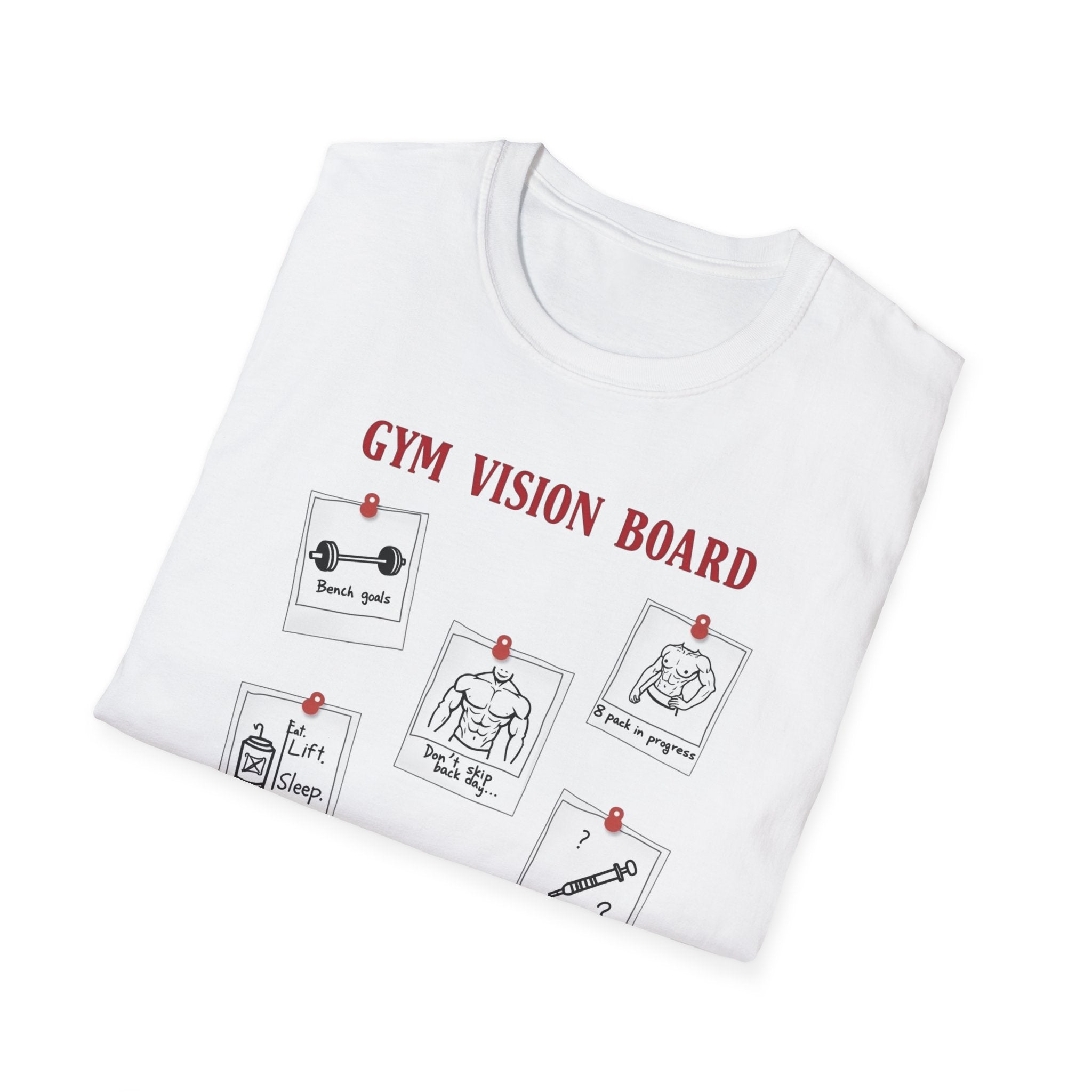 Gym Vision Board – Gains with a Side of Sarcasm T-Shirt