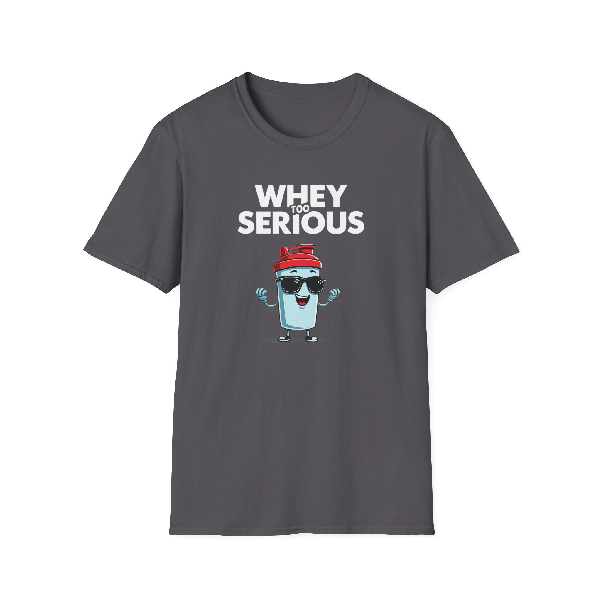 Whey Too Serious – Cartoon Shaker Edition T-Shirt