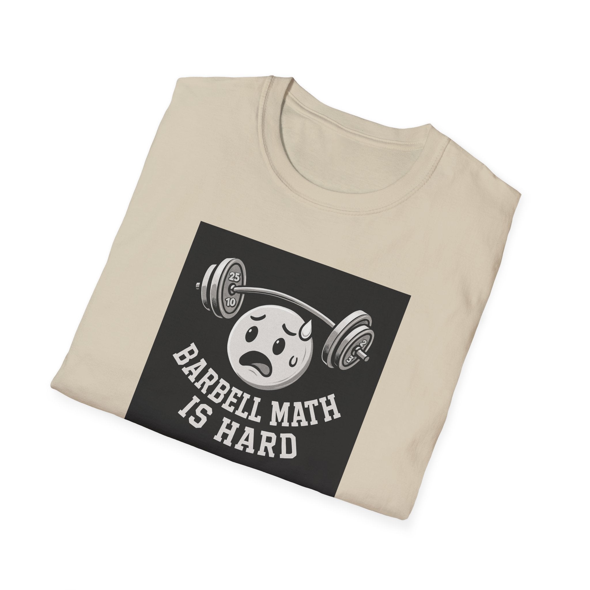Barbell Math Is Hard – Confused Emoji Gym Tee T-Shirt