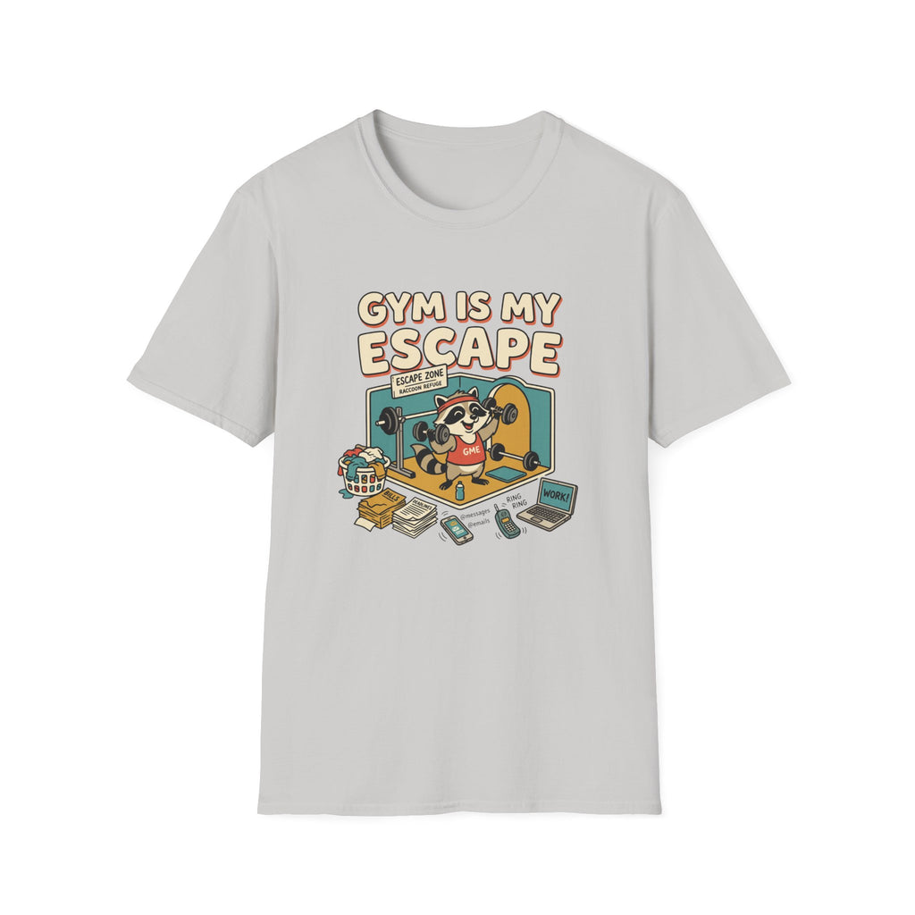 Gym is my escape - Racoon humorous T-Shirt