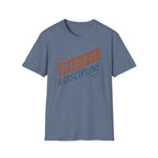 Deadlifts & Discipline – Dynamic Duo-Tone Banner T-Shirt