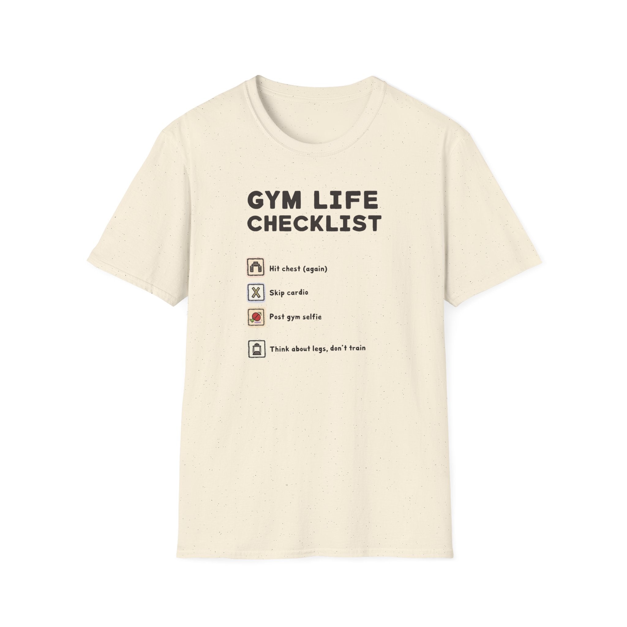 Gym Life Checklist – Satirical Edition T-Shirt