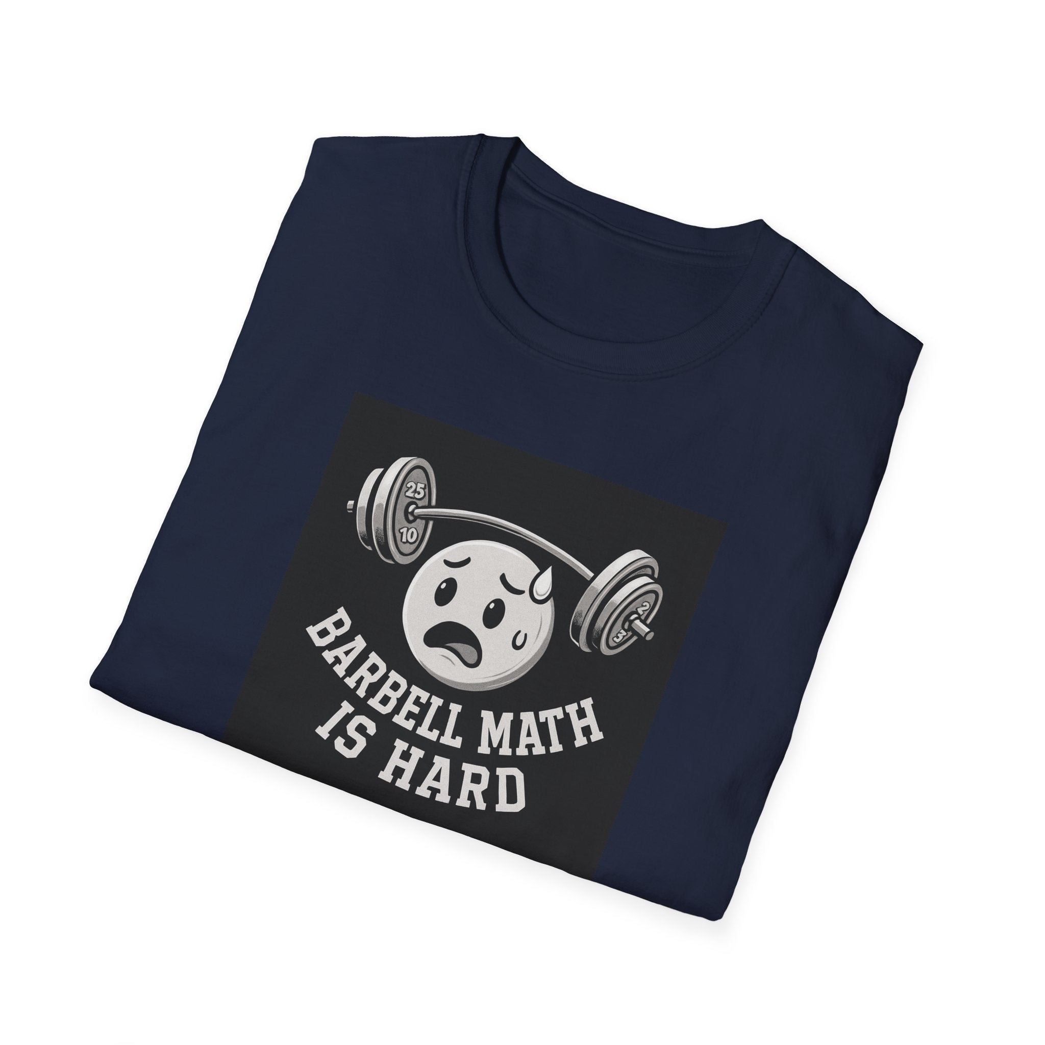 Barbell Math Is Hard – Confused Emoji Gym Tee T-Shirt