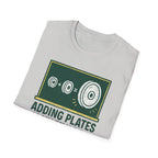Adding Plates Is My Favorite Subject – Chalkboard Gym Edition Tshirt