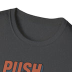 Push Limits. Pull Greatness. — Vertical Retro Stack Edition T-Shirt