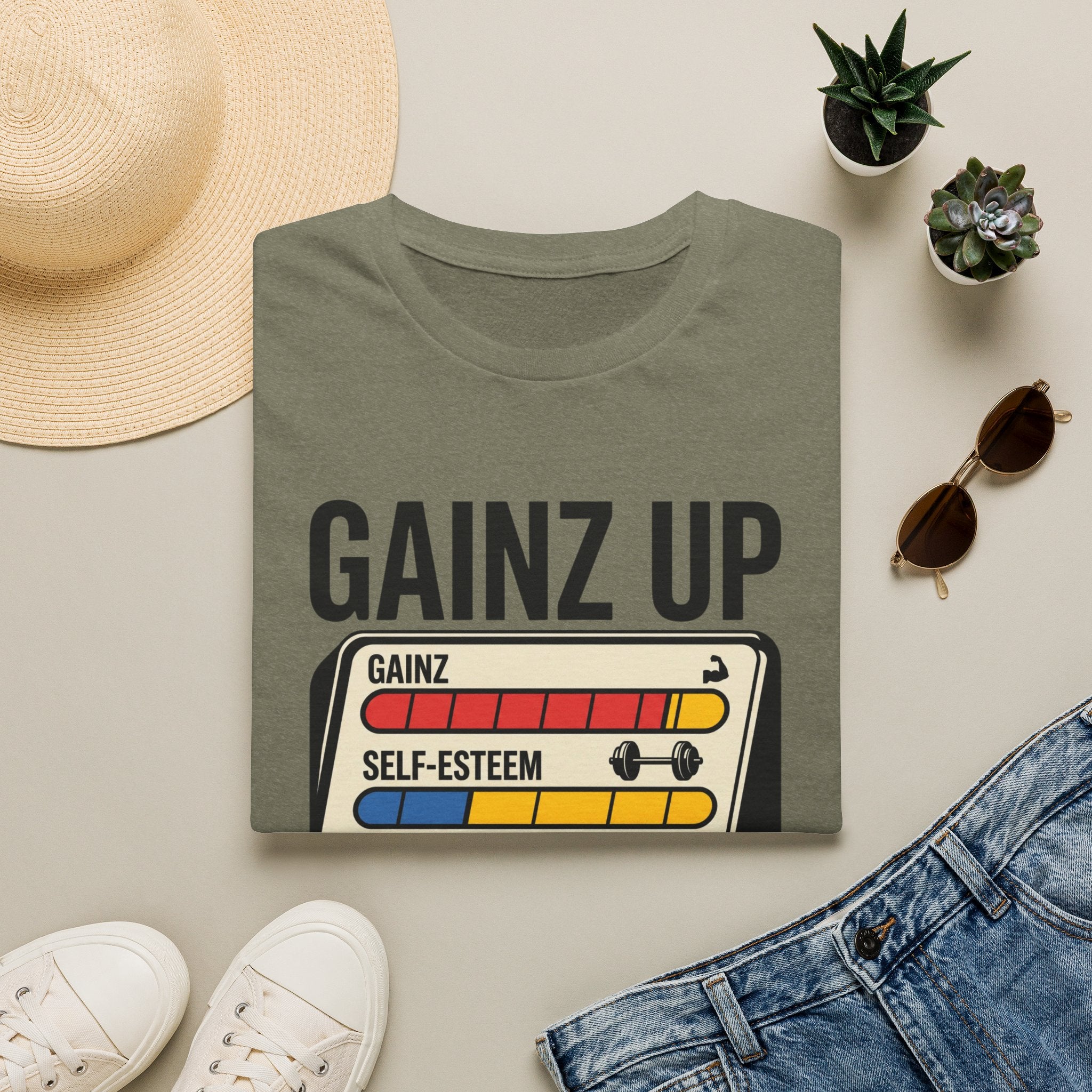 Gainz up, self esteem down T-Shirt