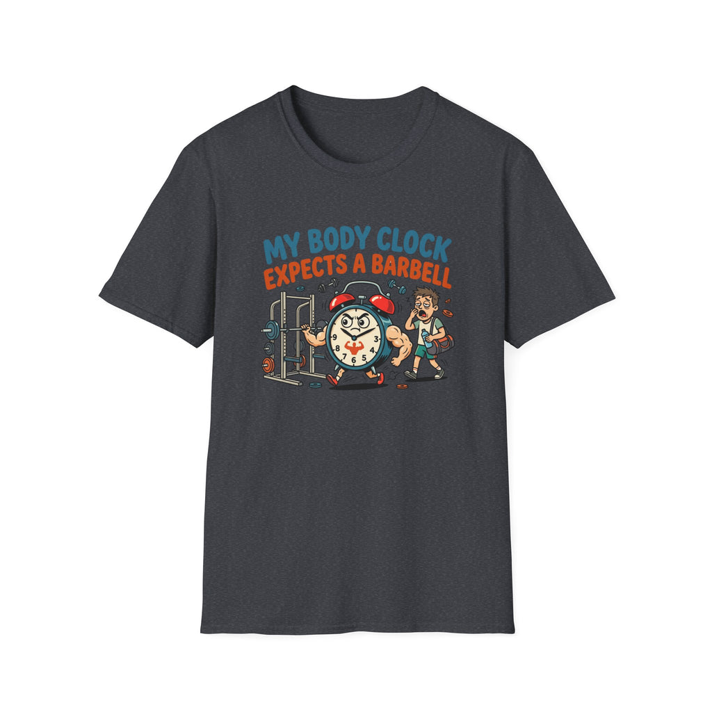 Body clock expects barbell T-Shirt