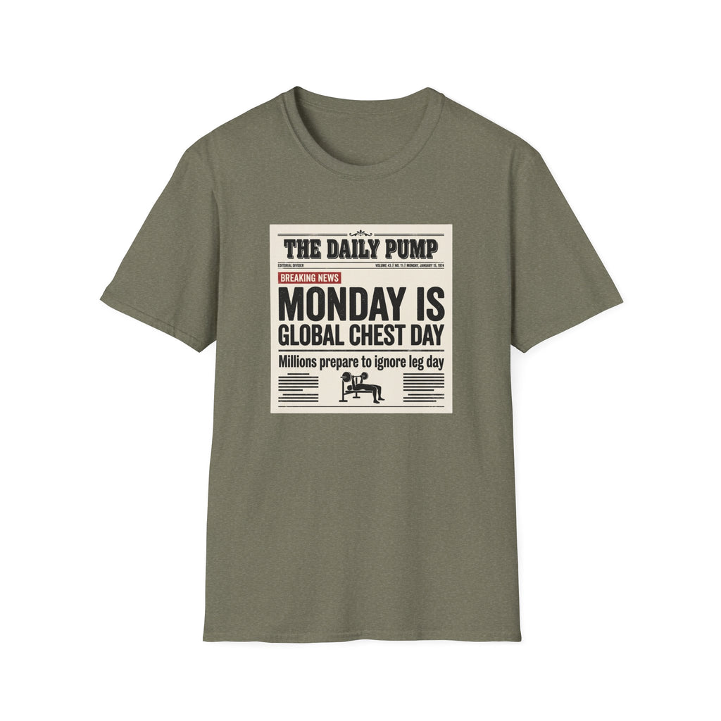 Monday is Global chest day - News style T-Shirt