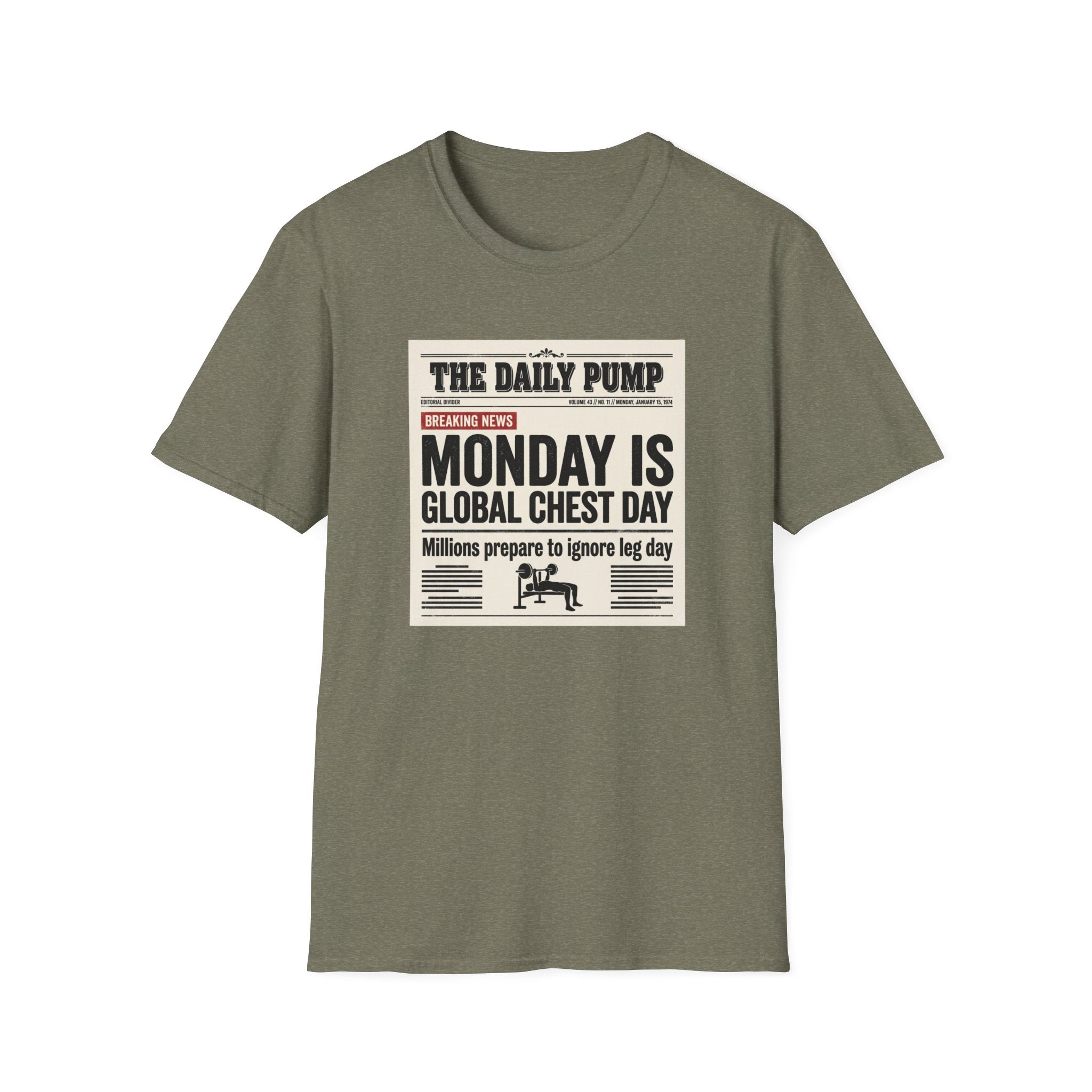 Monday is Global chest day - News style T-Shirt