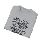 Counting Plates Counts as Cardio – Barbell Humor T-Shirt