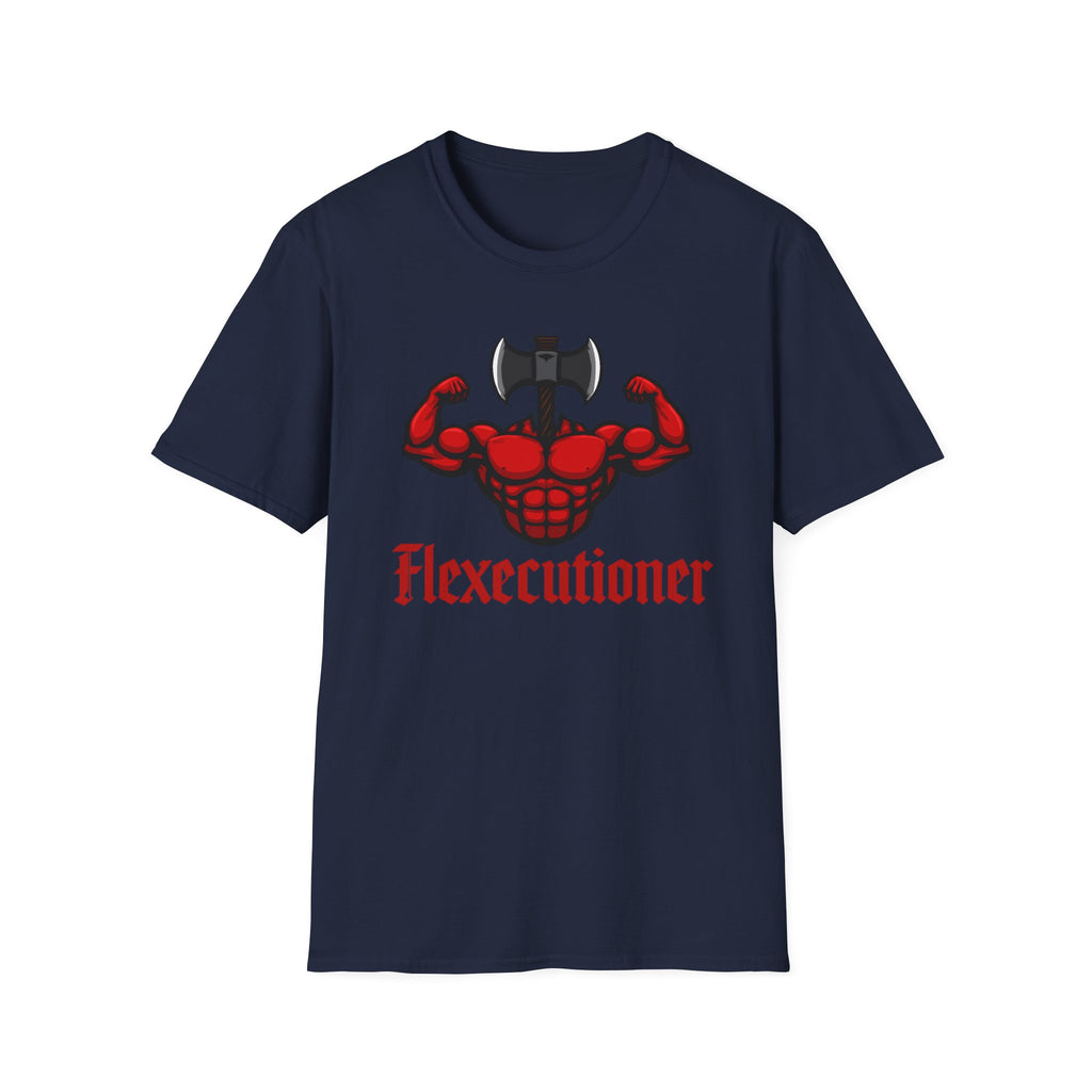 Flexecutioner – Muscular Axe Warrior Emblem T-Shirt