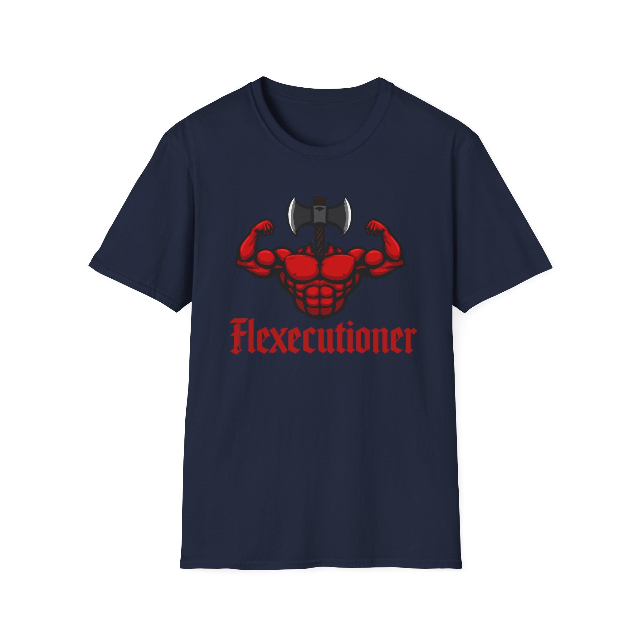 Flexecutioner – Muscular Axe Warrior Emblem T-Shirt
