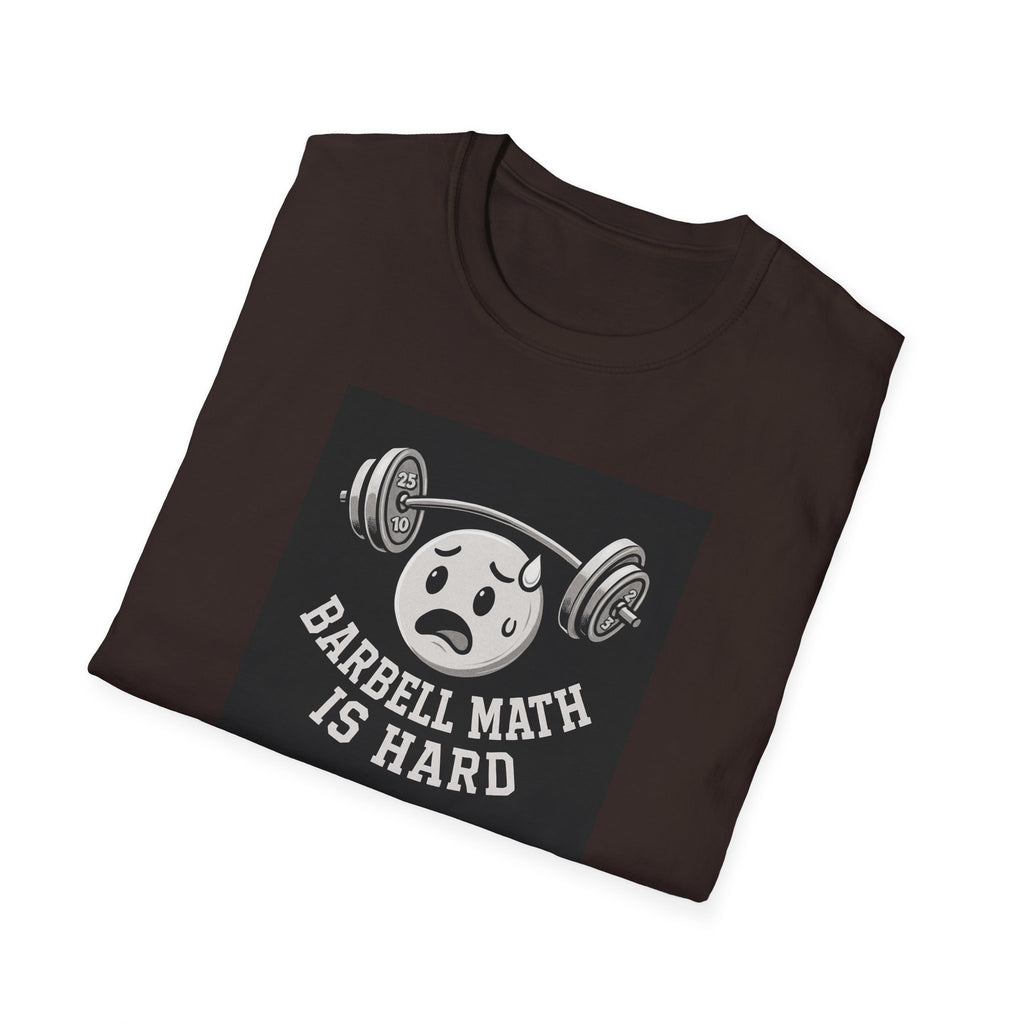 Barbell Math Is Hard – Confused Emoji Gym Tee T-Shirt