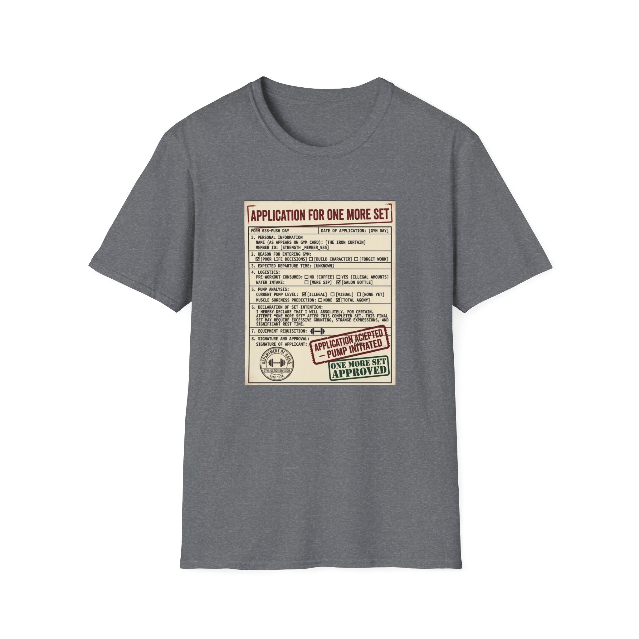 Application for one more set -  Push day T-Shirt