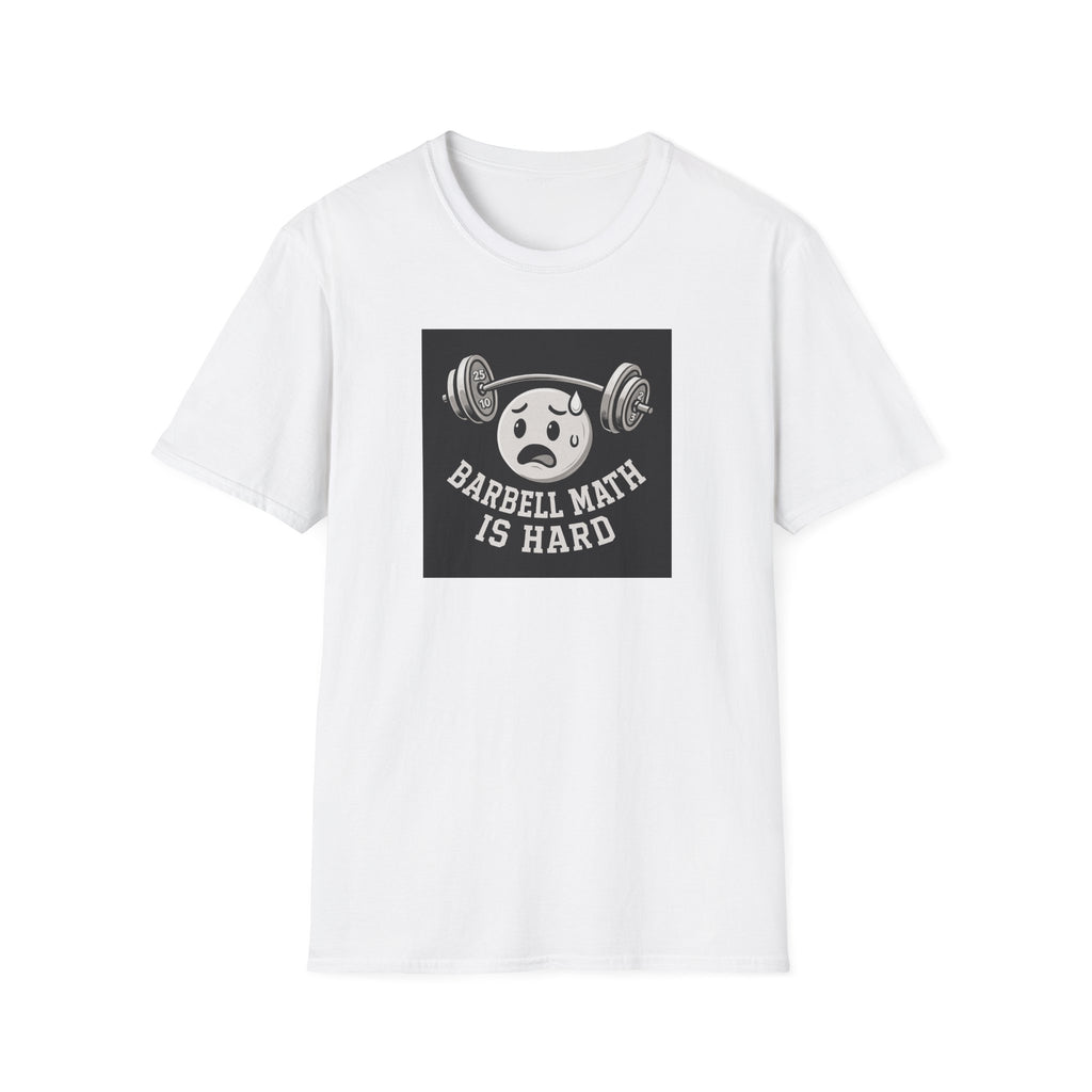 Barbell Math Is Hard – Confused Emoji Gym Tee T-Shirt