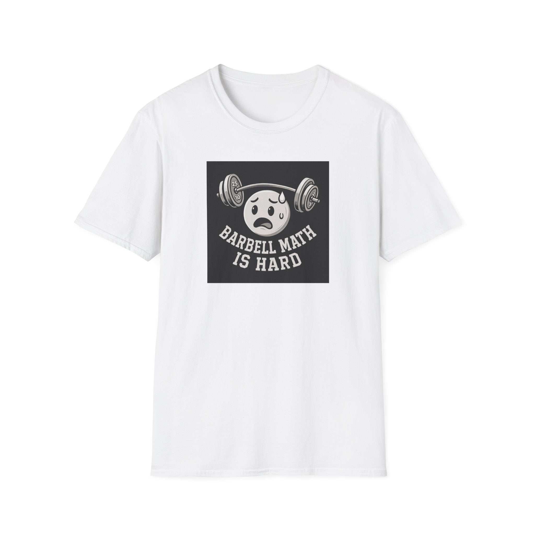 Barbell Math Is Hard – Confused Emoji Gym Tee T-Shirt