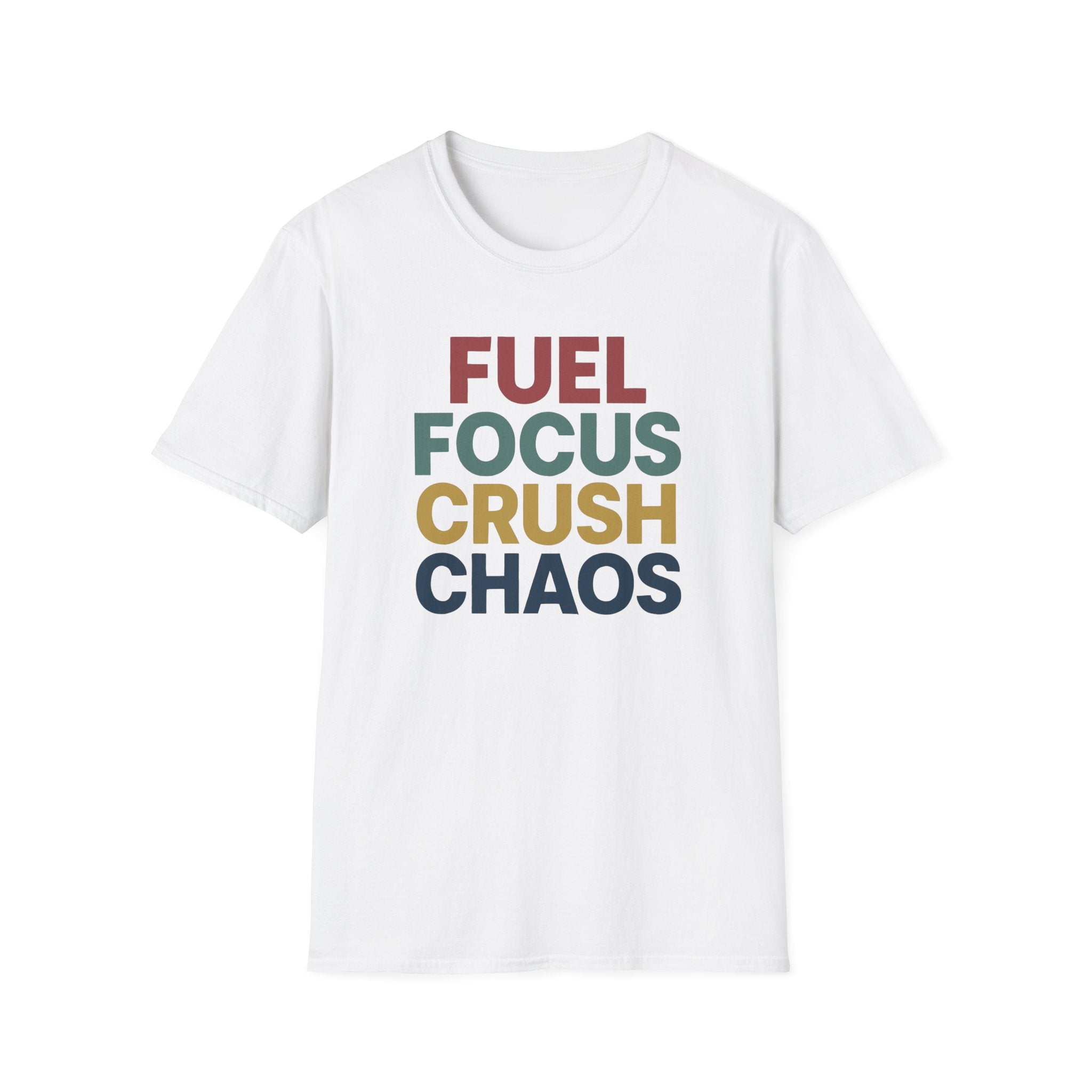Fuel Focus, Crush Chaos – Bold Retro Powe T-Shirt