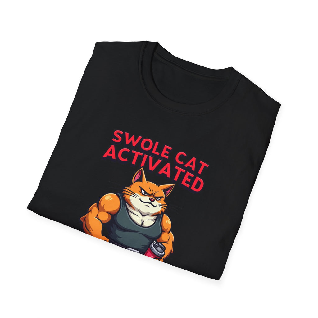 Swole Cat Activated – Pre-Workout Pouncer Edition T-Shirt