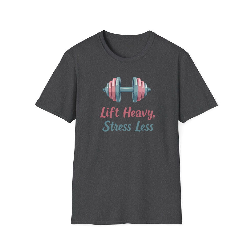 Lift Heavy, Stress Less – Barbell Bliss Edition T-Shirt