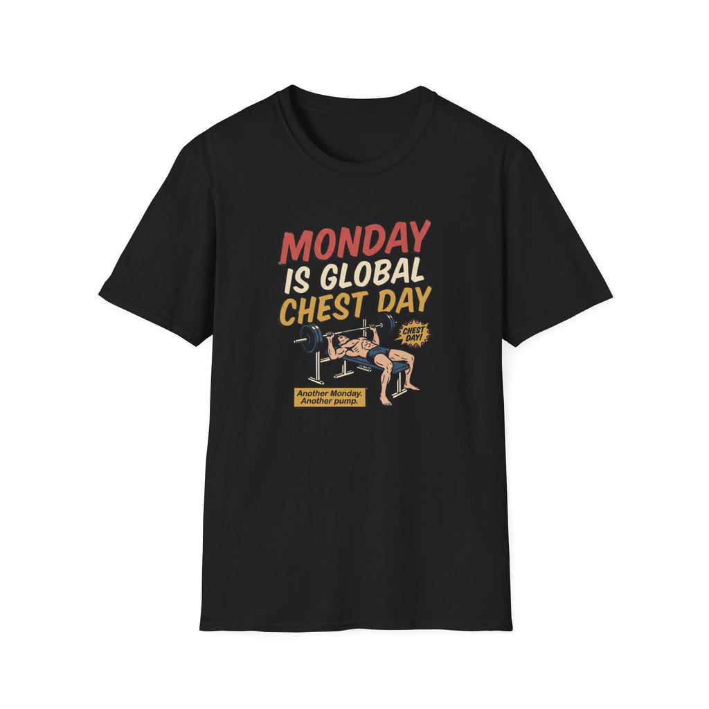 Monday is Global chest day - Another Monday, another pump T-Shirt