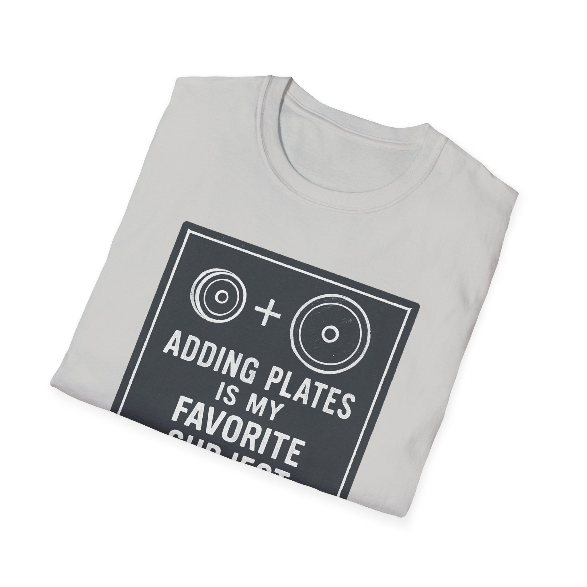 Adding Plates Is My Favorite Subject – Minimal Chalkboard Stylen Tshirt