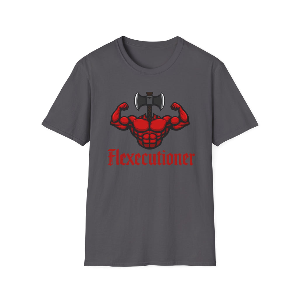 Flexecutioner – Muscular Axe Warrior Emblem T-Shirt