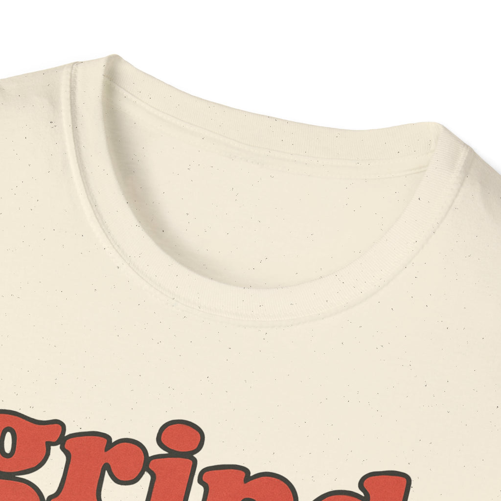 Grind Hard, Rest Proud – Vintage Bubble Quote T-Shirt
