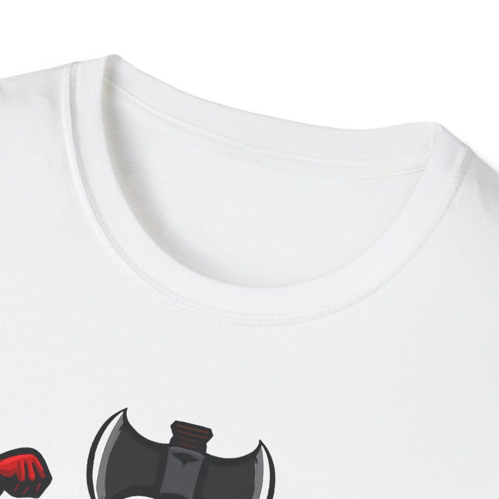Flexecutioner – Muscular Axe Warrior Emblem T-Shirt